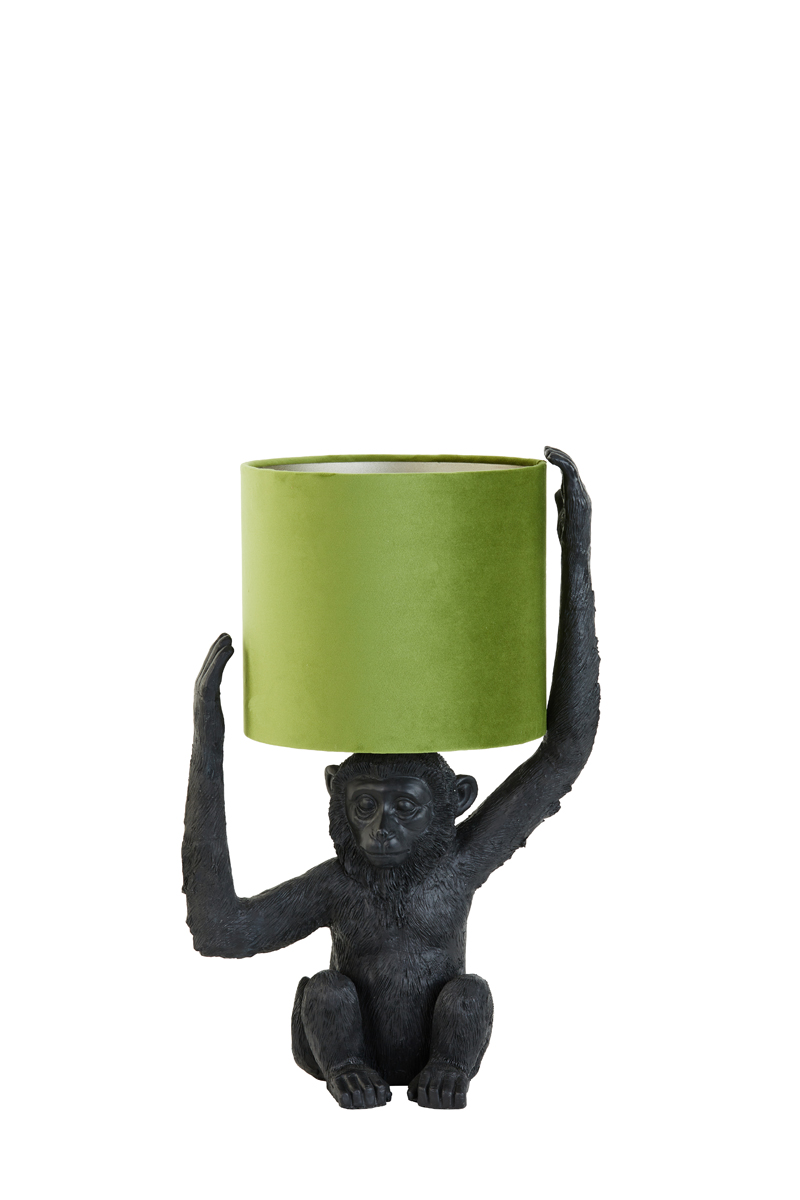 Table lamp 33x24x51 cm MONKEY matt black+olive green