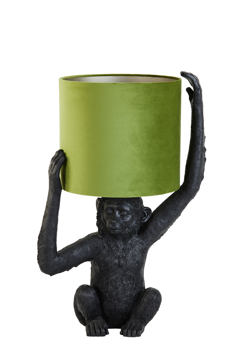 Table lamp 46x32x68 cm MONKEY matt black+olive green