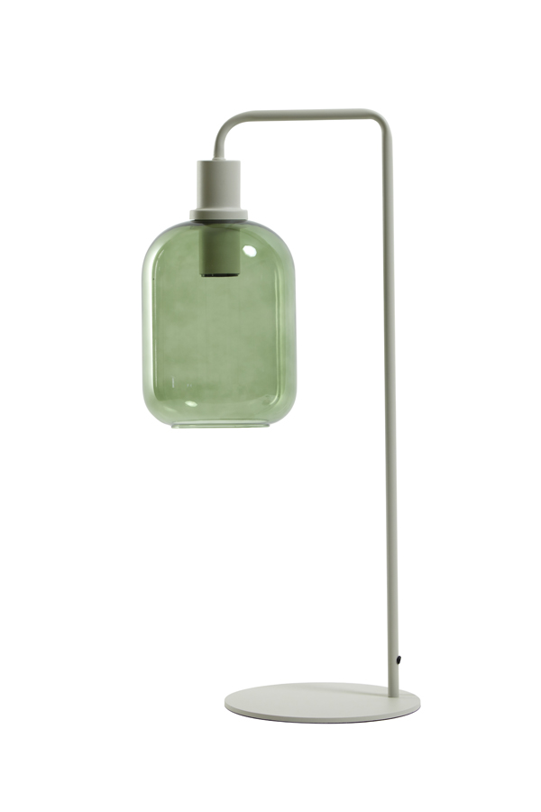 Table lamp 26x20x60 cm LEKAR light grey+green glass high