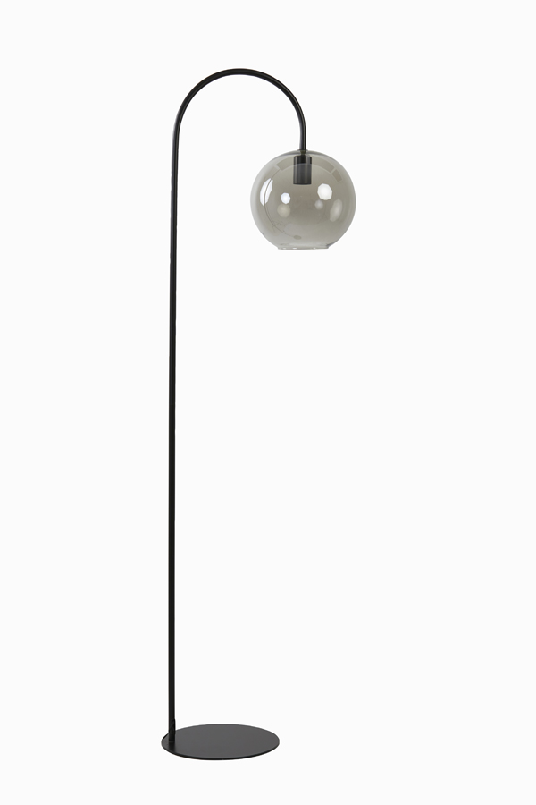 Floor lamp 45x28x158 cm SUBAR matt black+smoked glass