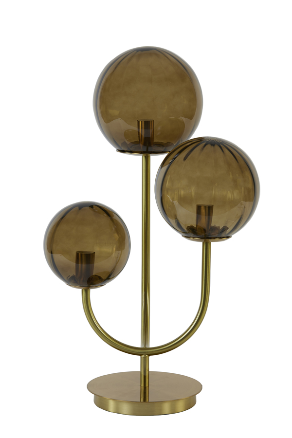 Table lamp 3L 38x20x60 cm MAGDALA glass brown+gold