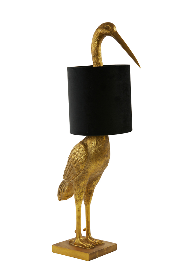 Table lamp 33x30x76,5 cm CRANE antique bronze+velvet black