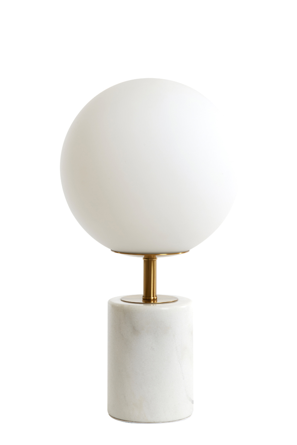 Table lamp Ø25x47 cm MEDINA antique bronze+glass matt white