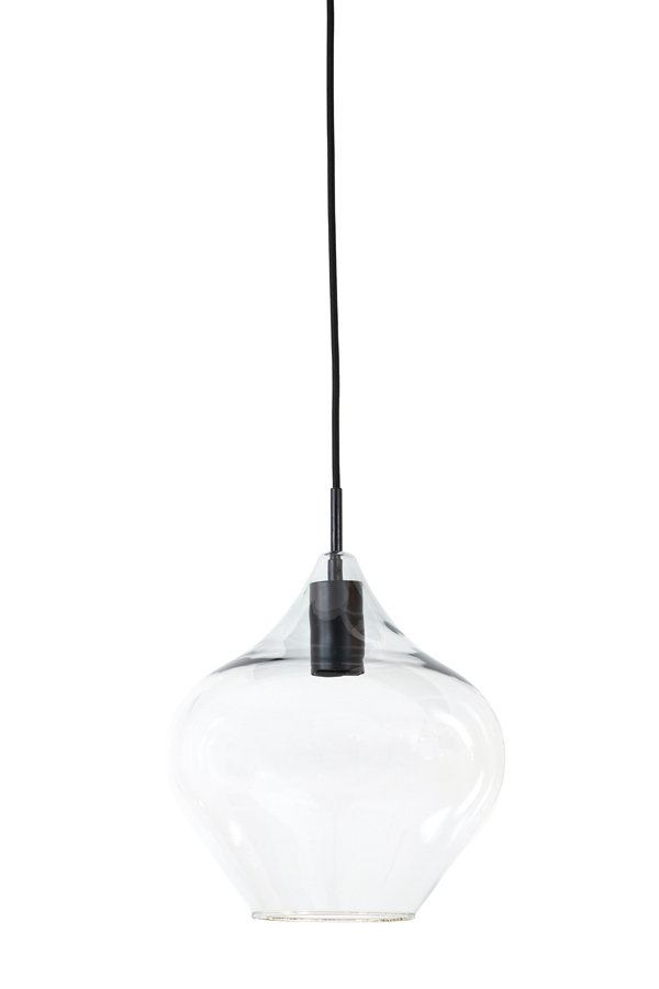 Hanging lamp Ø27x29,5 cm RAKEL matt black+clear