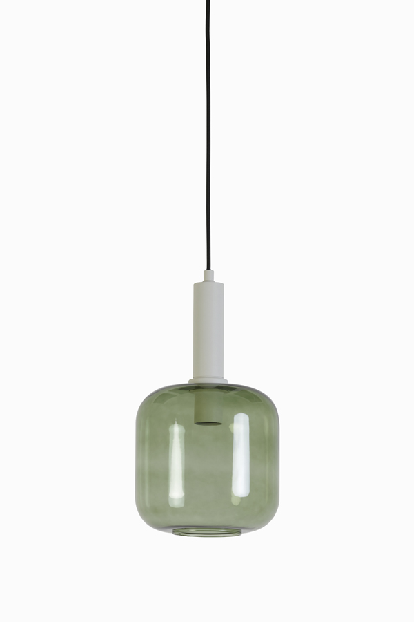 Hanging lamp Ø21x37 cm LEKAR light grey+green glass