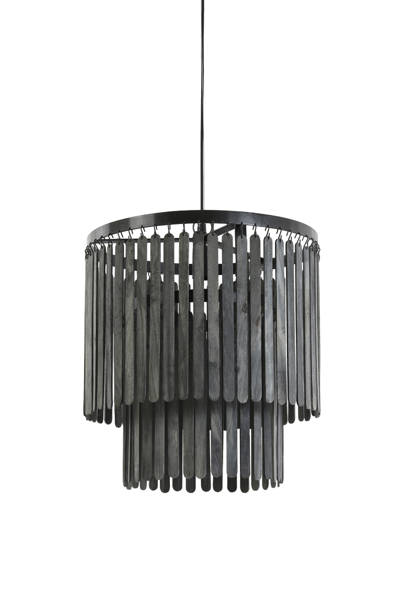 Hanging lamp Ø45x43 cm GULARO wood matt black