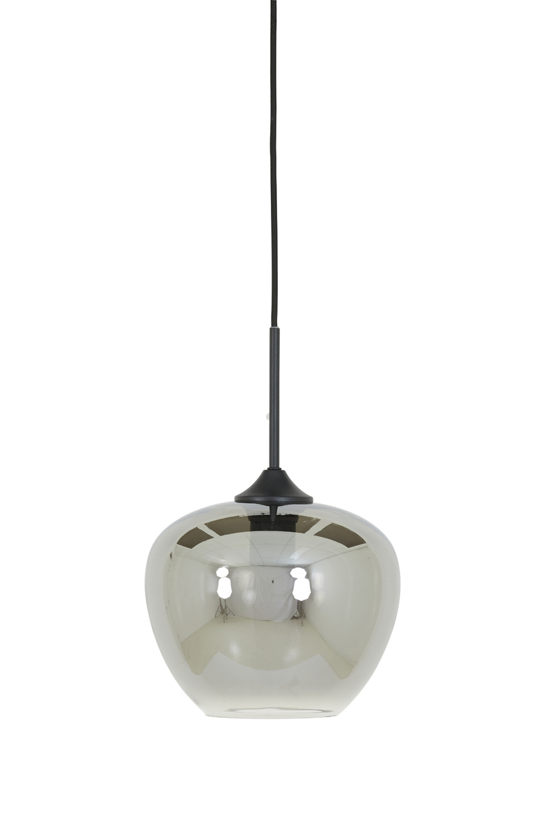 Hanging lamp Ø23x18 cm MAYSON glass smoked+matt black