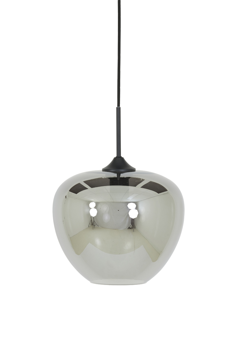 Hanging lamp Ø30x25 cm MAYSON glass smoked+matt black