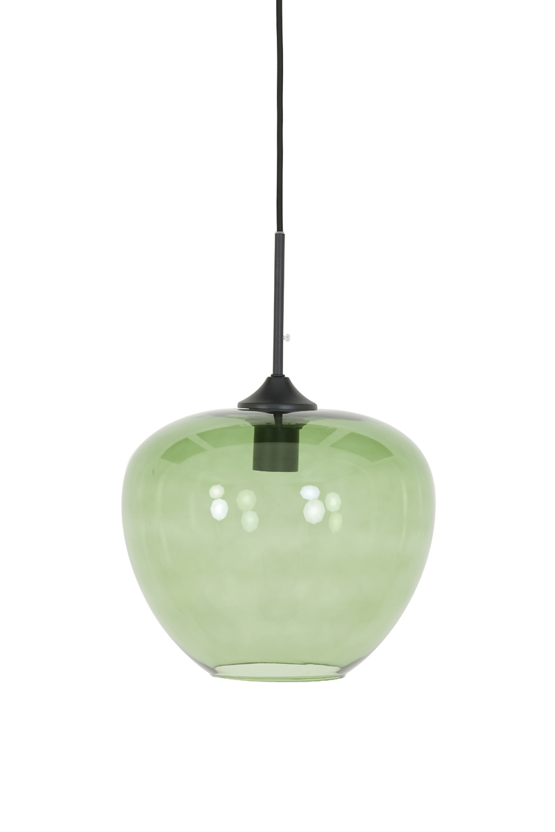 Hanging lamp Ø30x25 cm MAYSON glass green+matt black