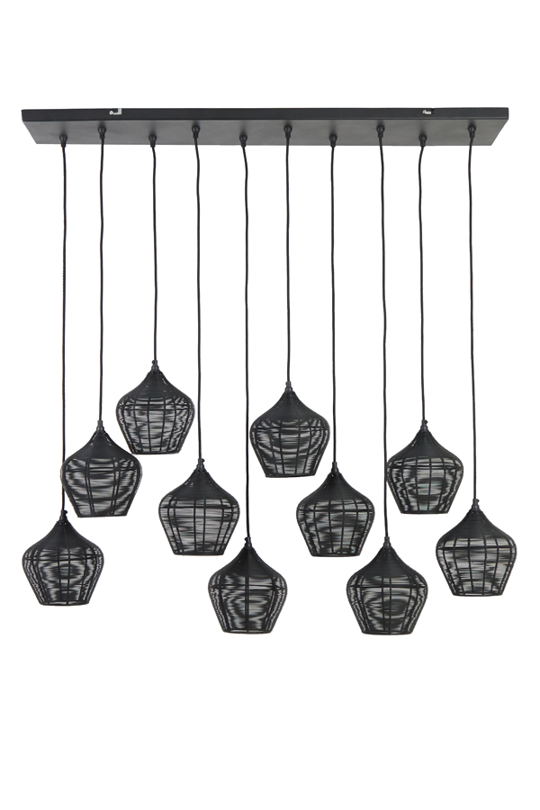 Hanging lamp 10L 120x25x29,5 cm ALVARO matt black