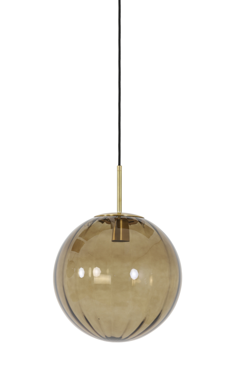 Hanging lamp Ø30 cm MAGDALA glass brown+gold