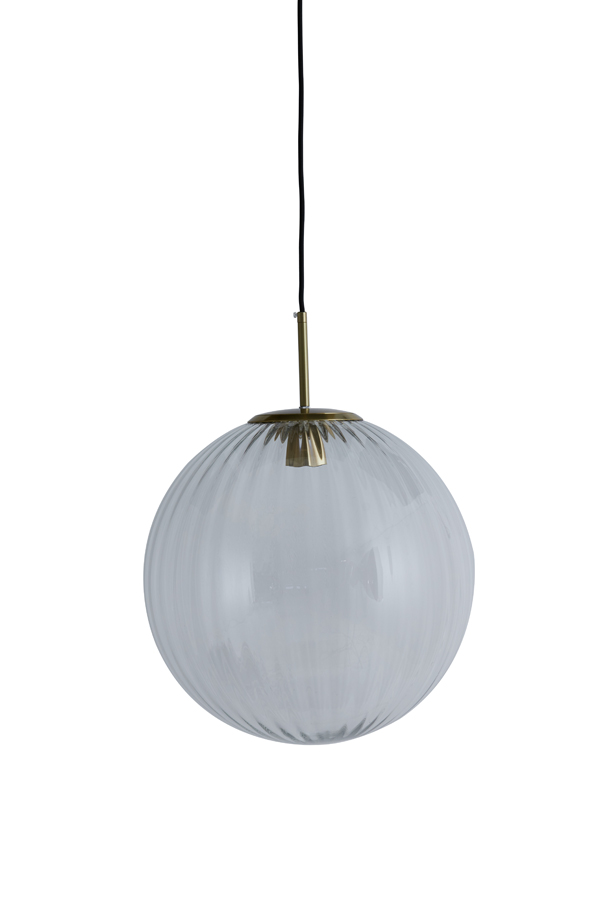 Hanging lamp Ø40 cm MAGDALA glass light grey+gold