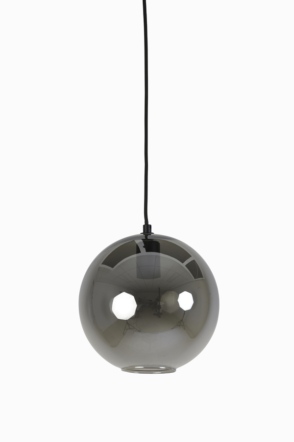 Hanging lamp Ø25x22,5 cm SUBAR matt black+smoked glass