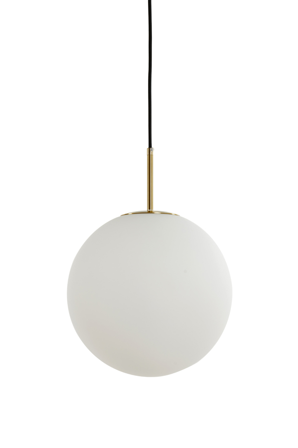 Hanging lamp Ø30 cm MEDINA antique bronze+glass matt white