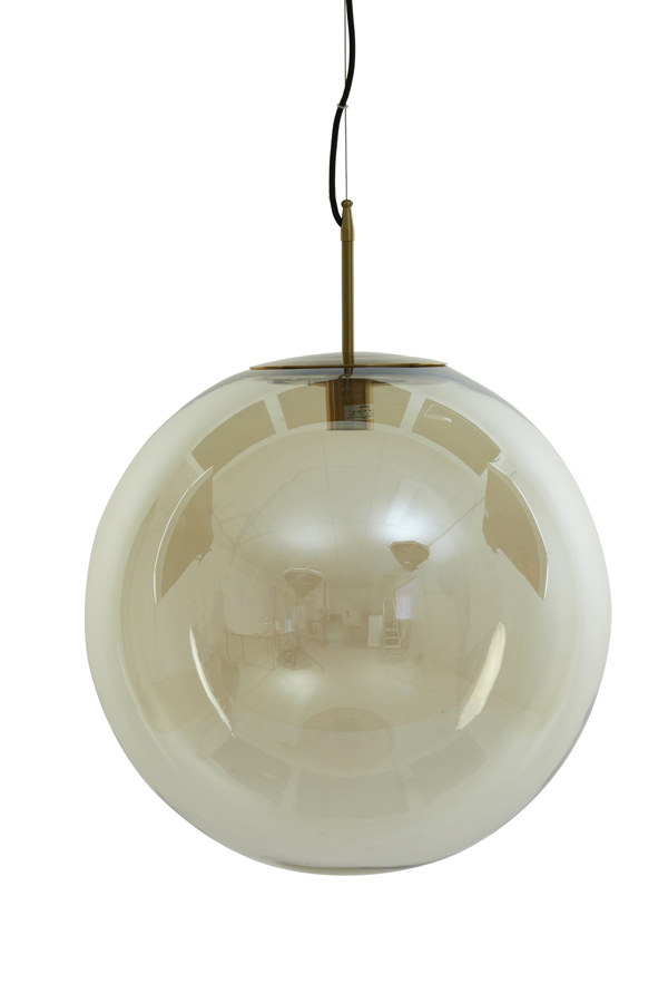 Hanging lamp Ø48 cm MEDINA antique bronze+glass amber