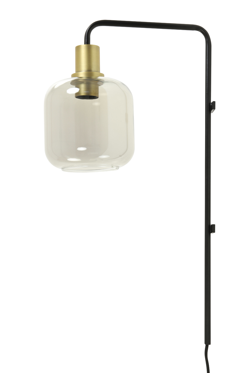 Wall lamp 32x16x57 cm LEKAR antique bronze+smoked glass