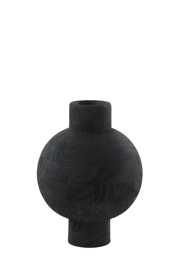 Vase deco Ø23x32 cm BARUMI wood matt black