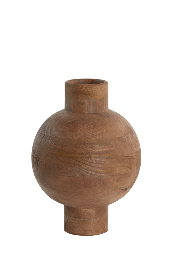 Vase deco Ø23x32 cm BARUMI wood matt dark brown
