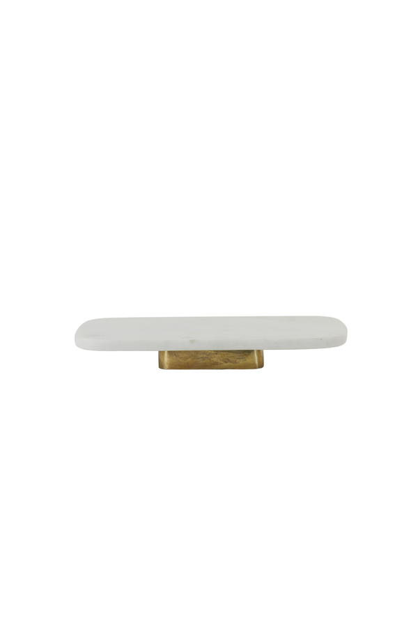 Dish on base 36x16,5x5 cm LABADE marble white-antique bronze