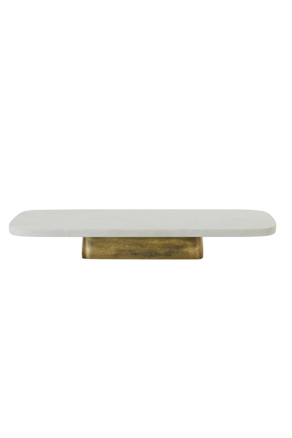 Dish on base 50x24x7 cm LABADE marble white-antique bronze