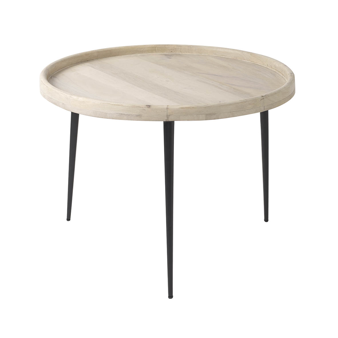 Side table Ø75x55 cm ASHFIELD wood natural-black