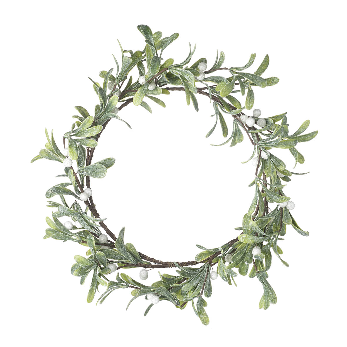 Wreath 41x1x41 cm LEAVES AND BERRIES green white