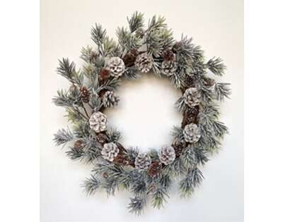 Wreath 51x10x51 cm PINE CONE green brown