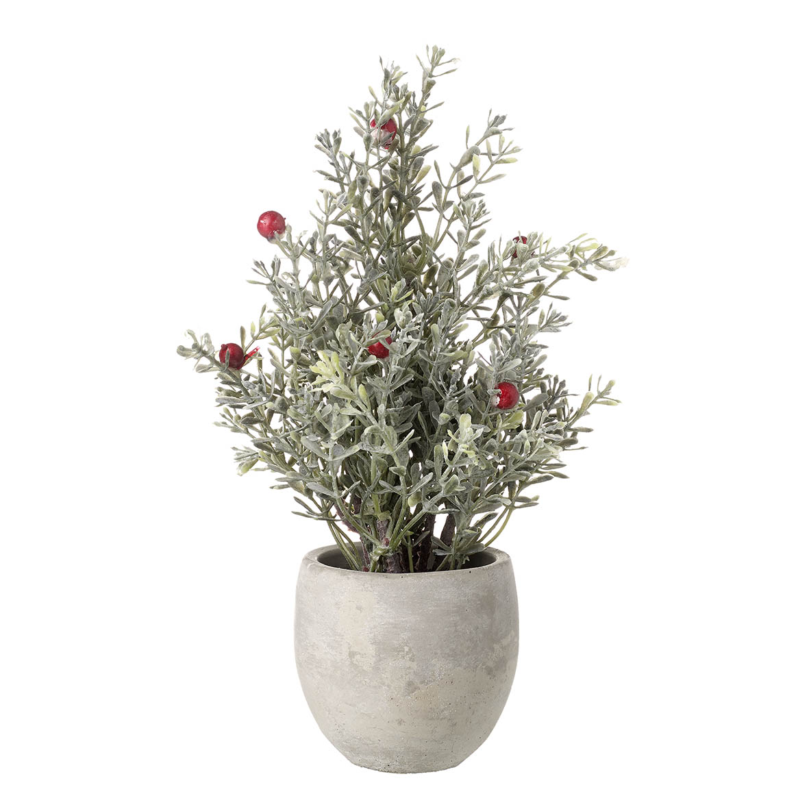 Tree Ø8x25 cm POTTED PINE RED BERRIES green