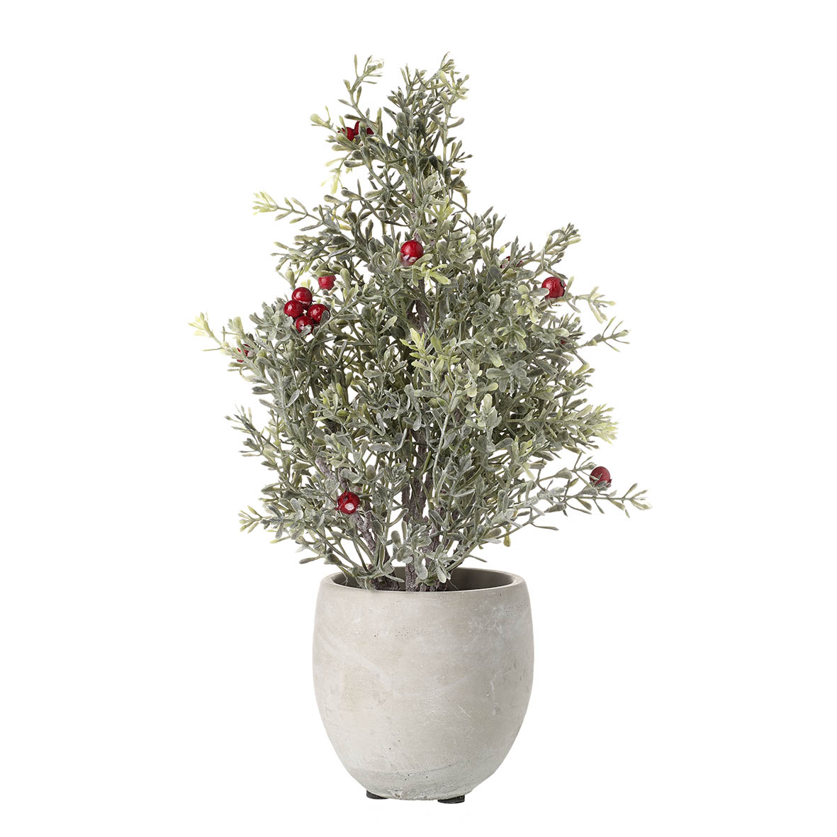 Tree Ø10x34 cm POTTED PINE RED BERRIES green