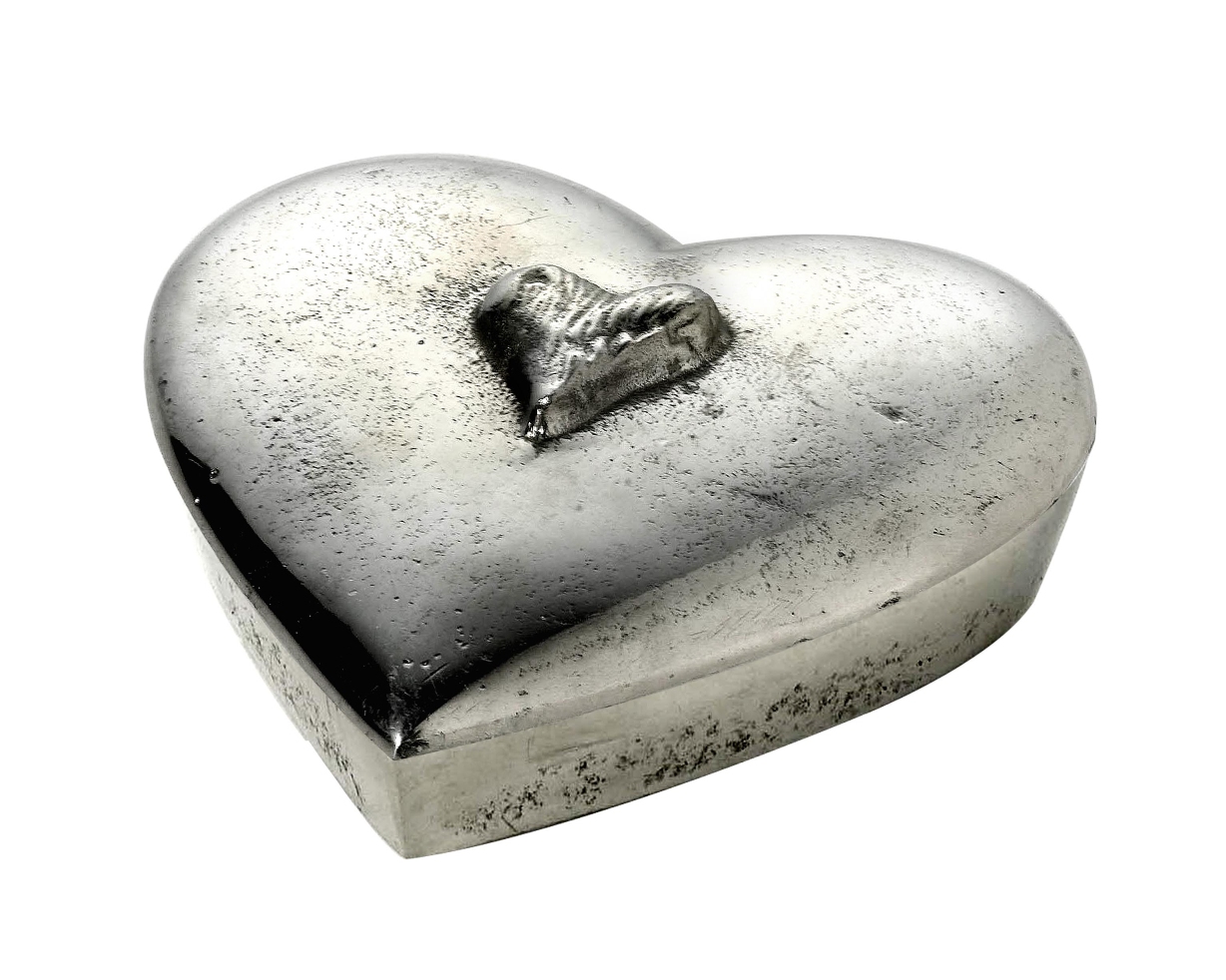 BOX HEART H50XW140XD140MM ALUM SLV