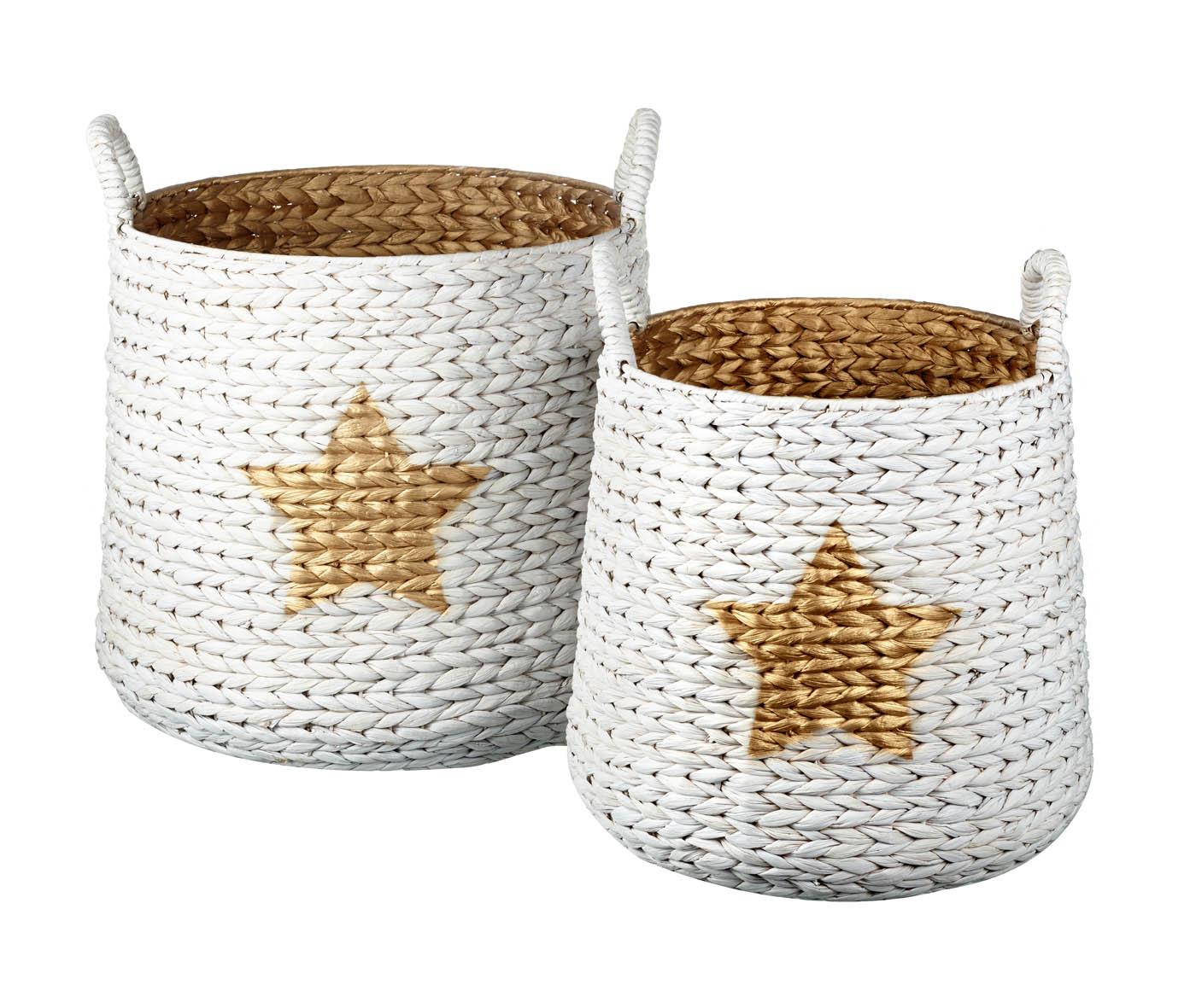 BASKET STAR H440X560MM WHITE/GOLD S/2
