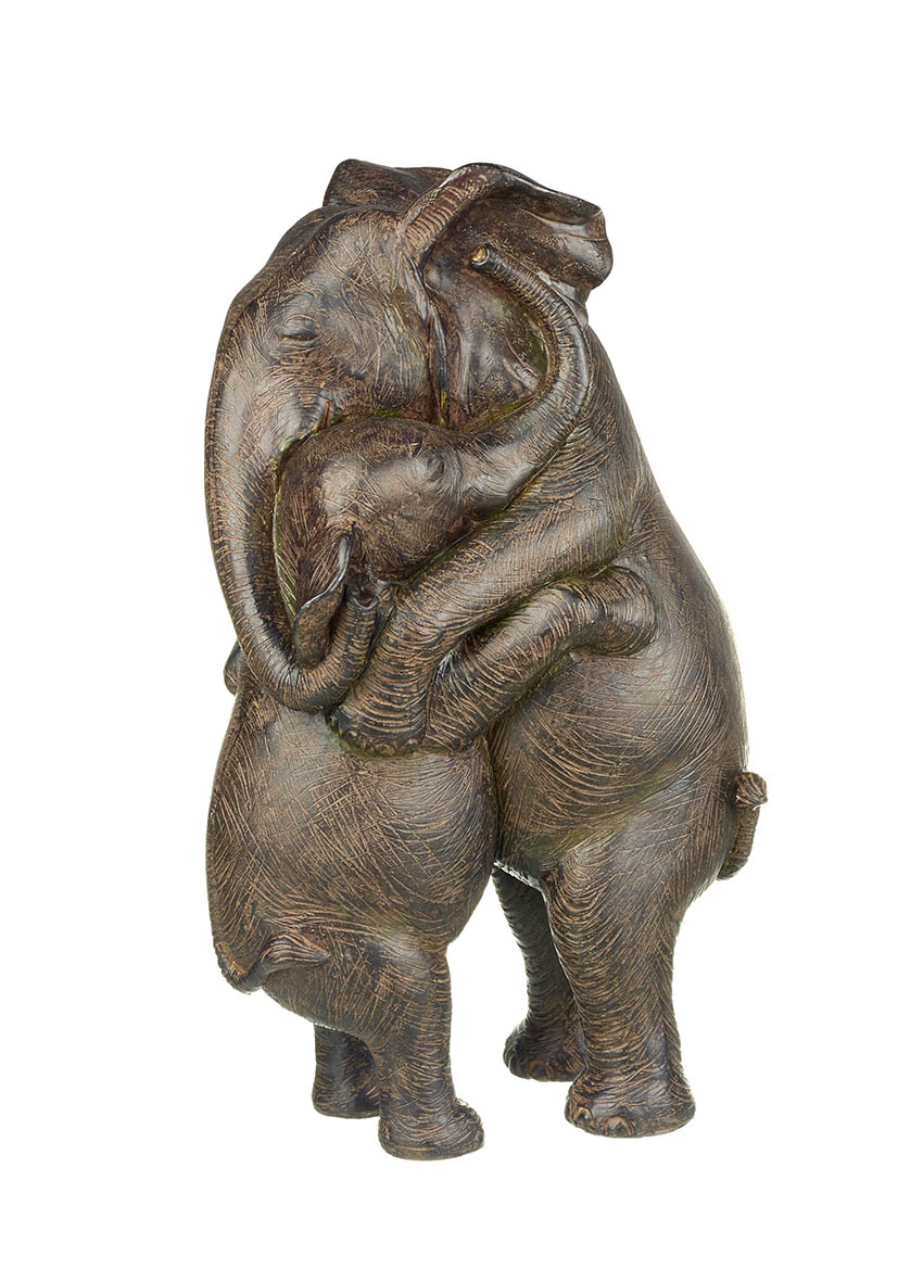 ELEPHANTS HUGGING H350X230MM BROWN