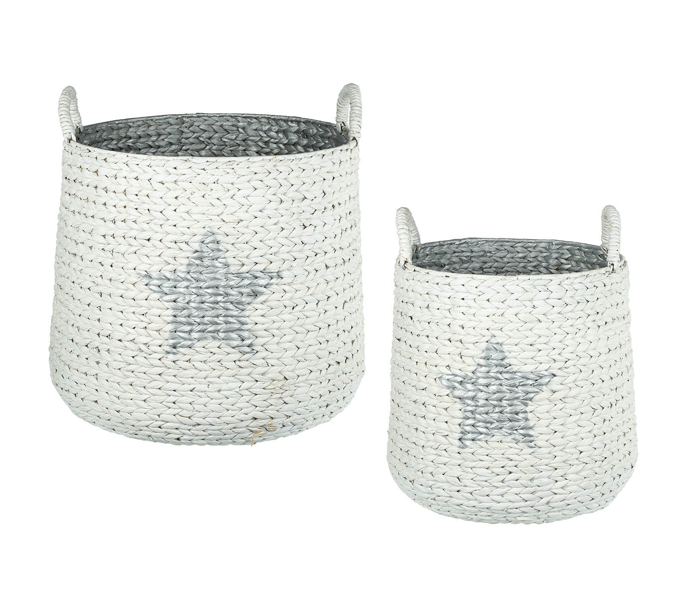 BASKET STAR H440X500MM WHITE/SILVER S/2