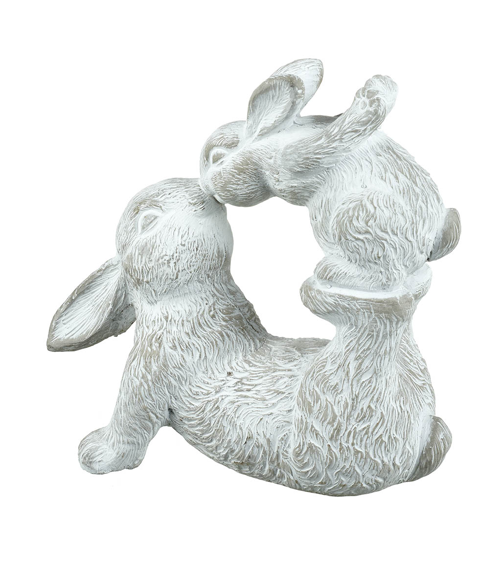 KISSING RABBITS GREY GREY H190X190MM CON