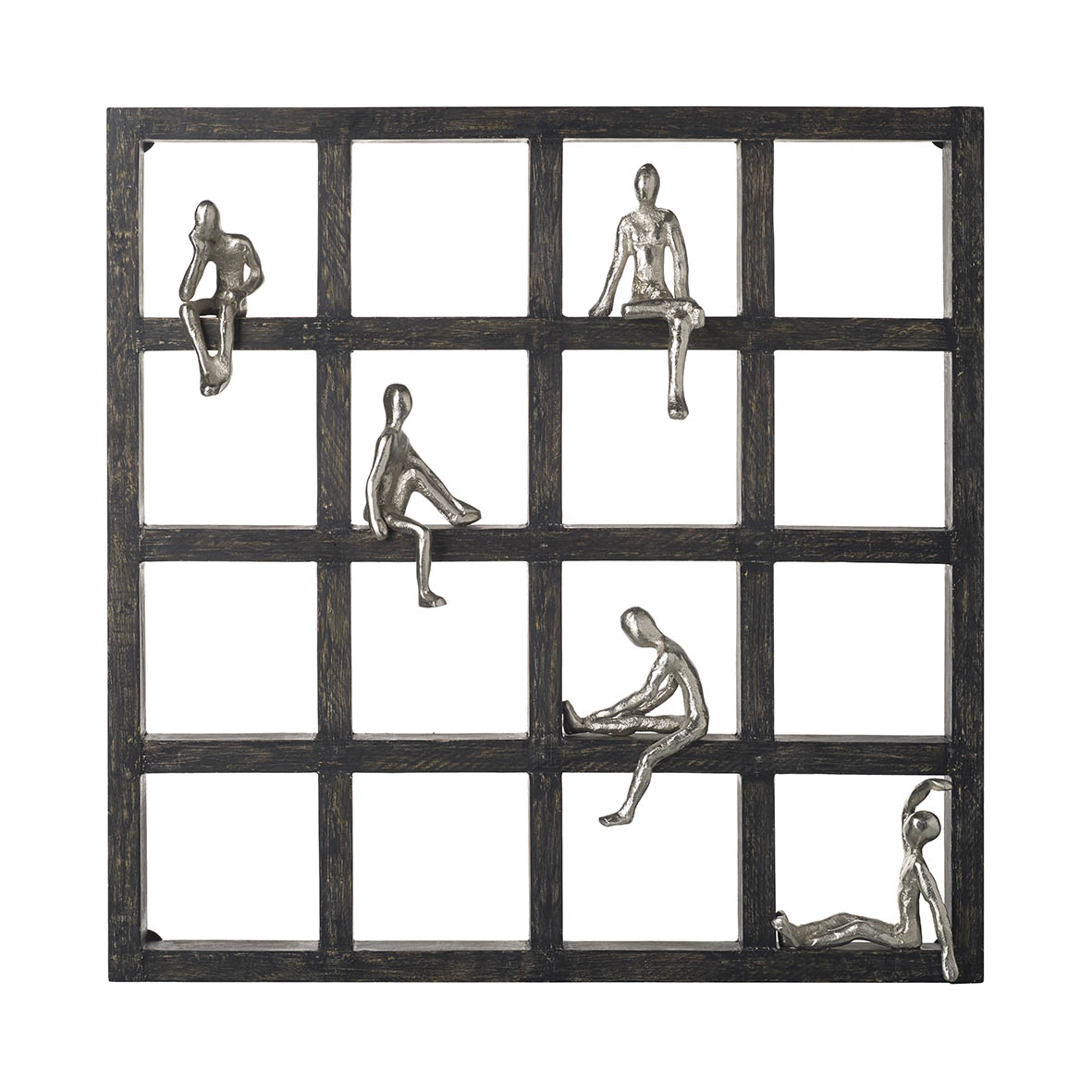 Wall ornament 51x6,5x50,5 cm FIGURES black-silver