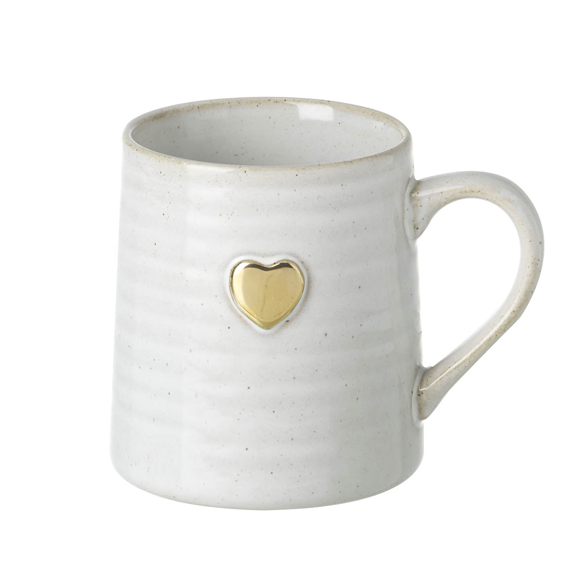Mug 12,5x9x10 cm GOLD HEART cream porcelain