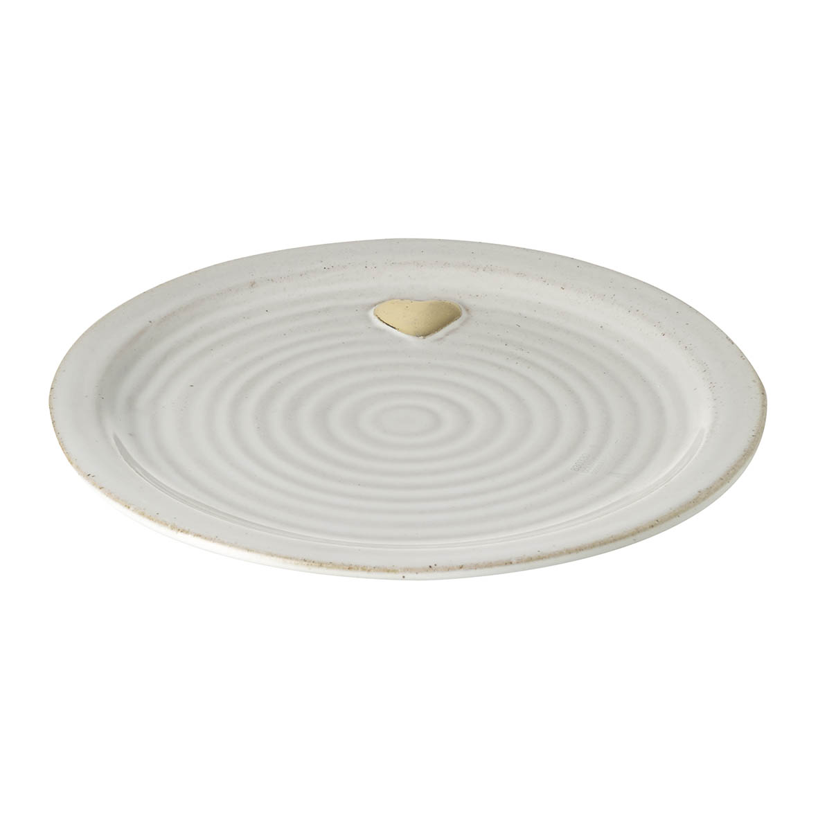 Plate Ø22x1,5 cm GOLD HEART cream porcelain