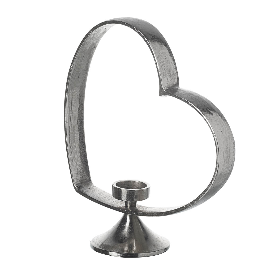 Tealight holder 27x12x31 cm HEART silver