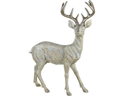 Ornament 47x18,5x64,5 cm STANDING STAG silver