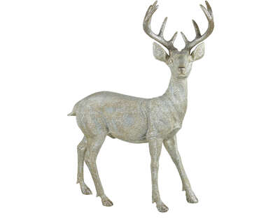 Ornament 55x19x76 cm STANDING STAG silver