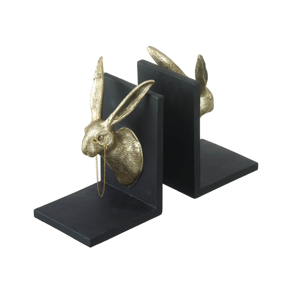Bookends Hare S/2 22x9,5x18 cm MONOCLE gold