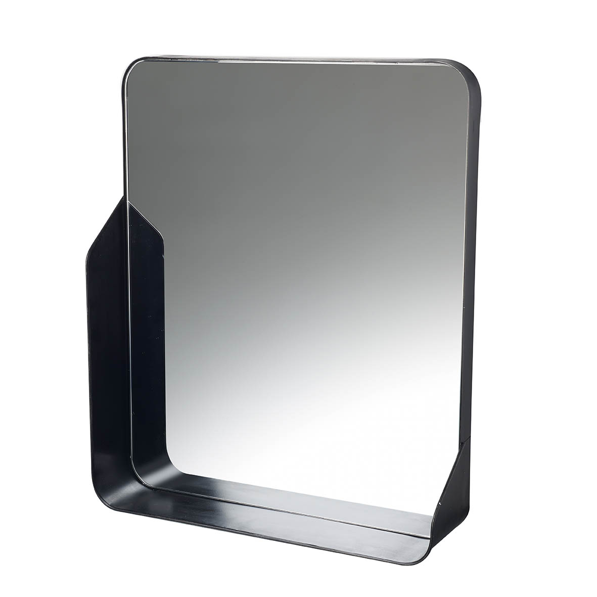 Mirror with shelf 51x11x60 cm WALL black