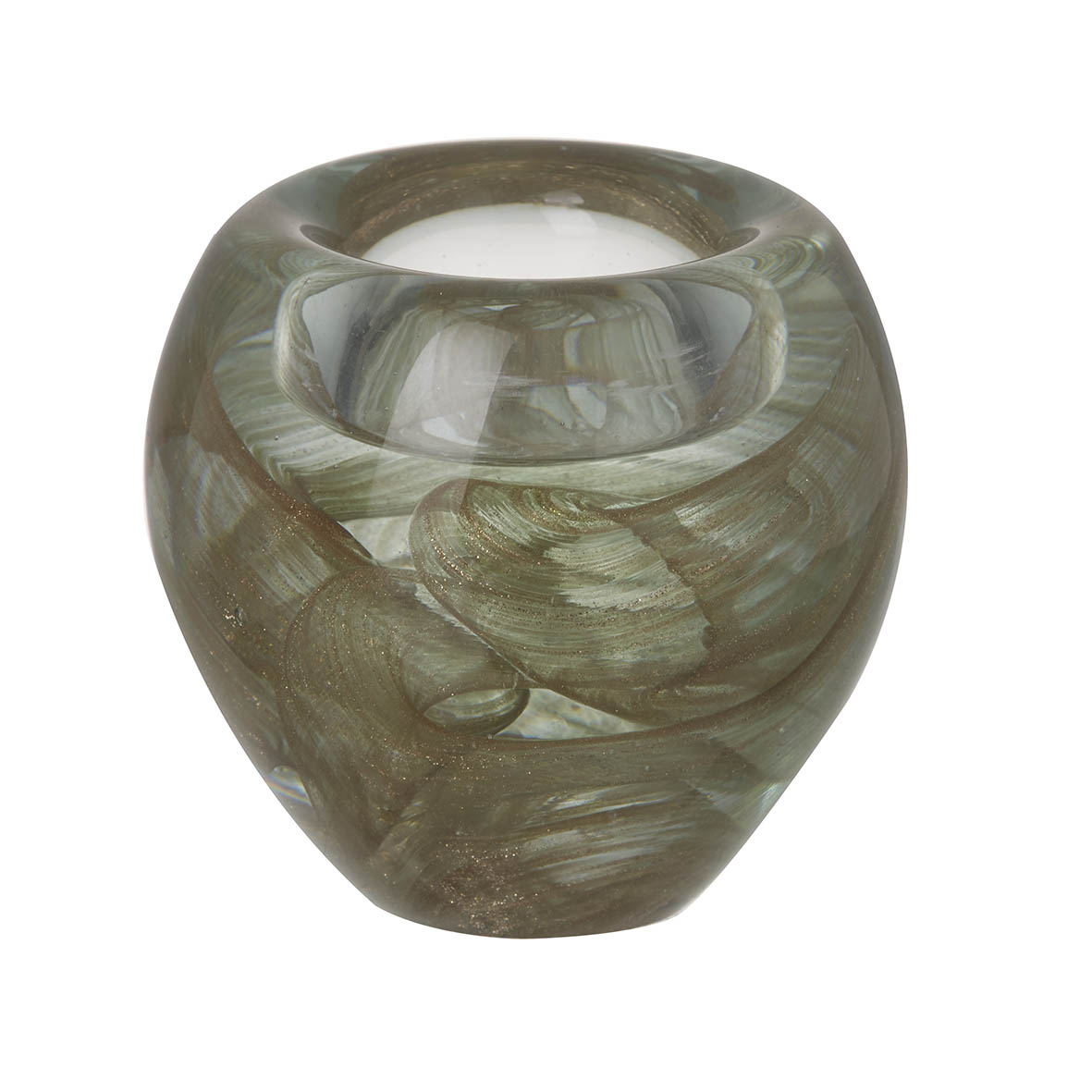 Tealight holder Ø8x8 cm GLITTER BURST bronze