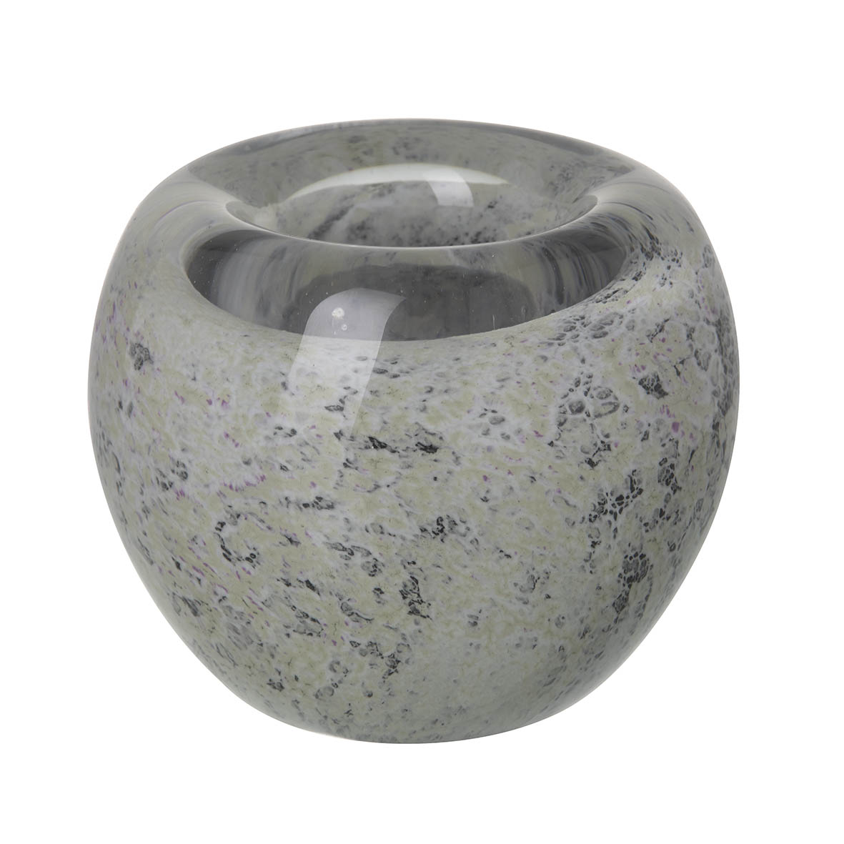 Tealight holder Ø8x8 cm EARTH white/black