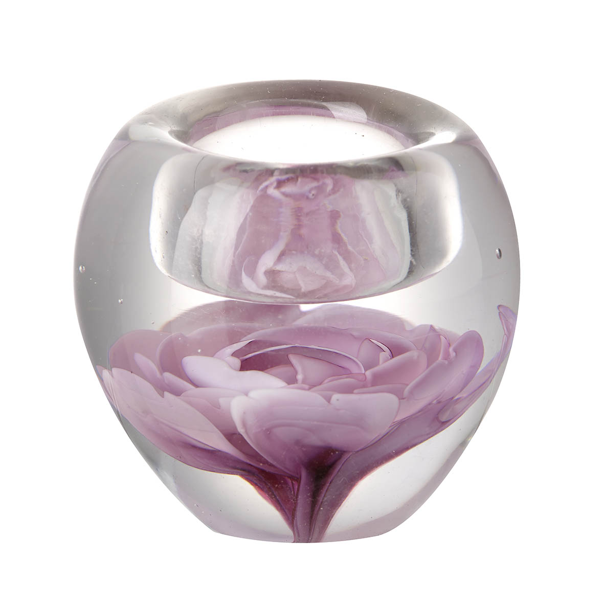 Tealight holder Ø8x8 cm FLOWER light pink