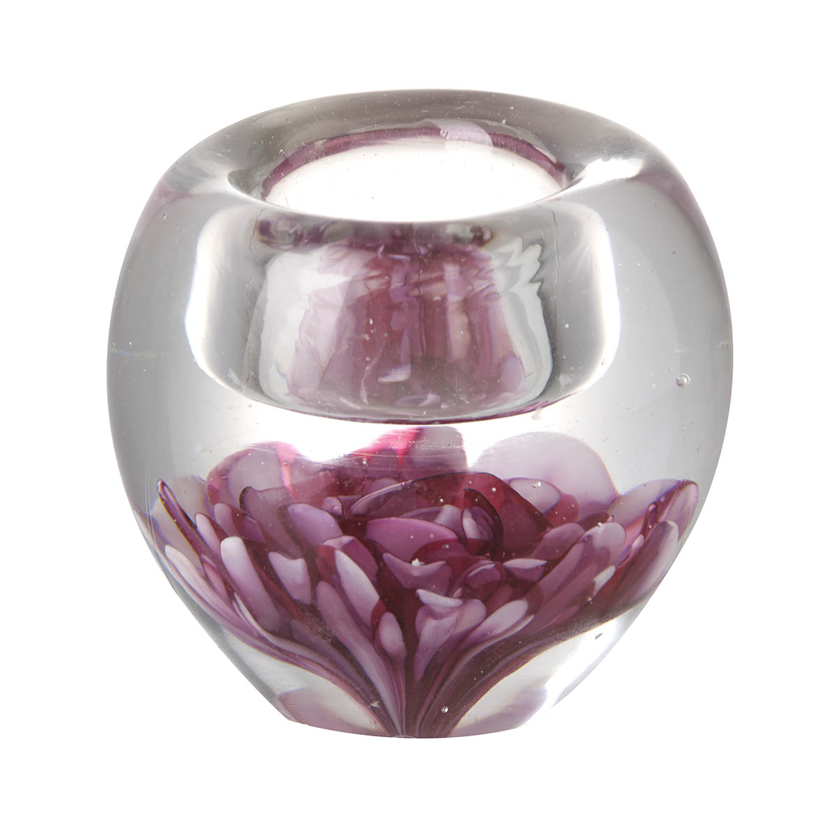 Tealight holder Ø8x8 cm FLOWER dark pink