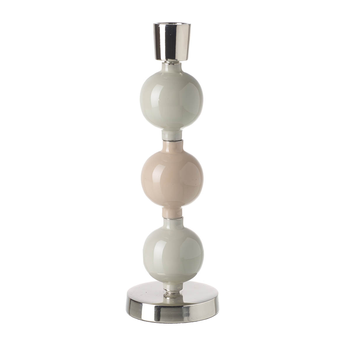 Candlestick Ø8x24 cm ANYA sage/blush aluminium