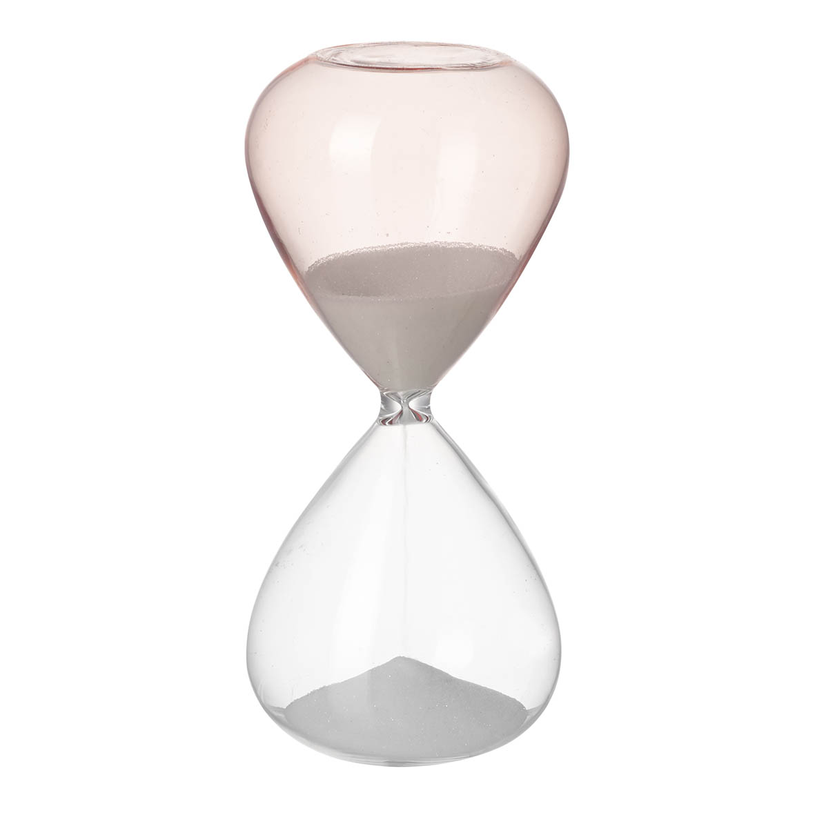 Sand timer 6,5x6,5x15 cm TONES pink/white glass