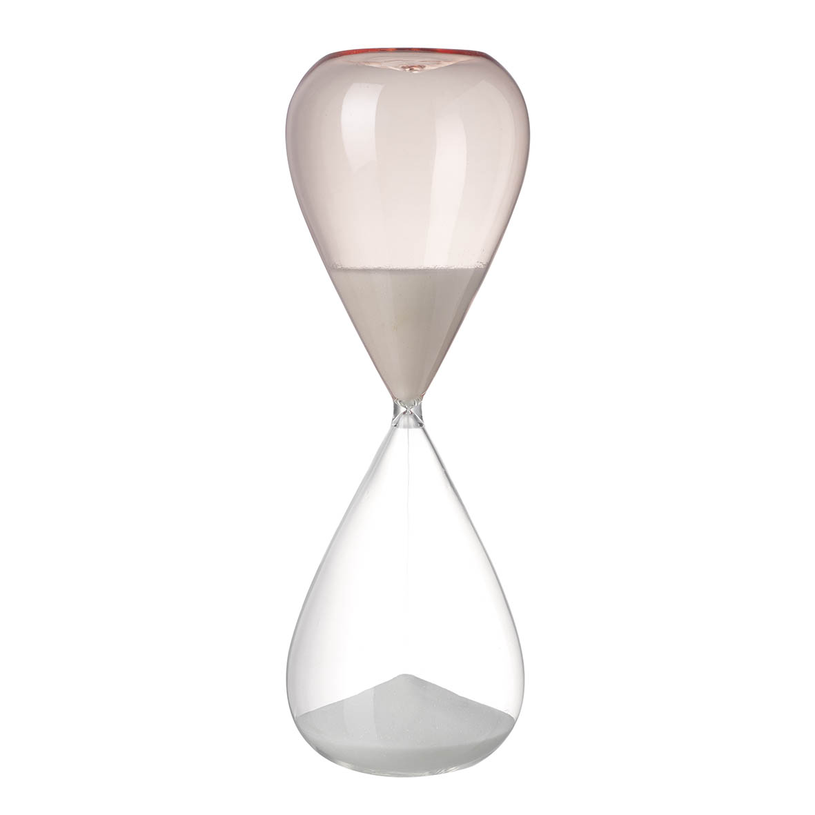 Sand timer 11,5x11,5x35,5cm TONES pink/white glass
