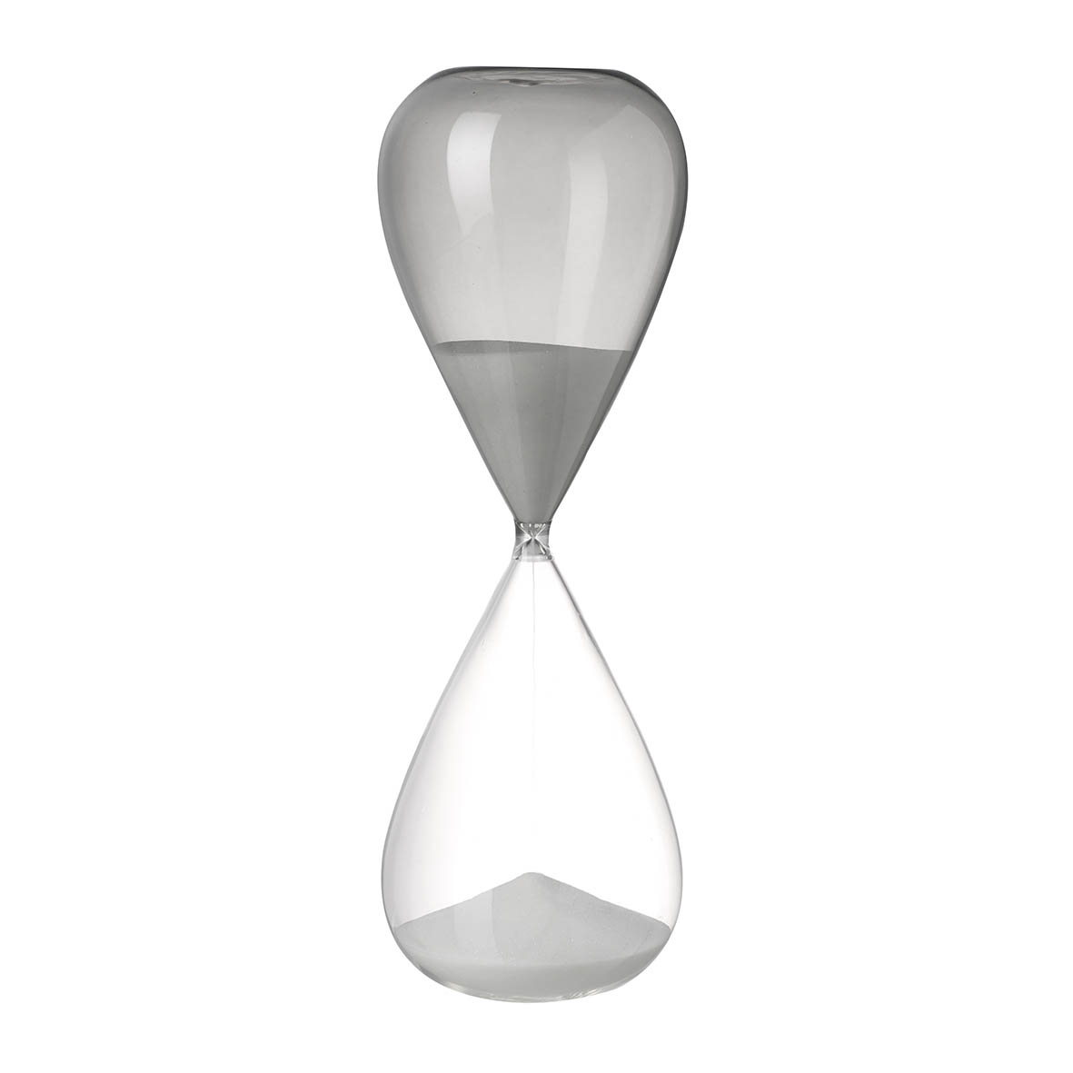 Sand timer 11,5x11,5x35,5cm TONES grey/white glass